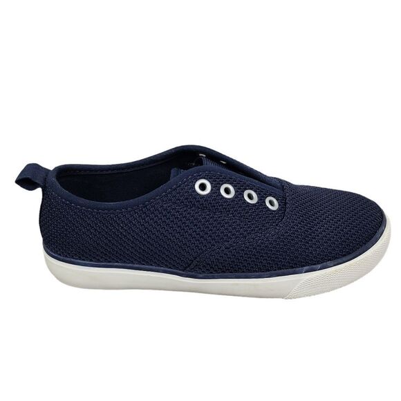 Joe Fresh Boy's Navy Blue Laceless Canvas Sneakers Size 1 Youth - Picture 1 of 14